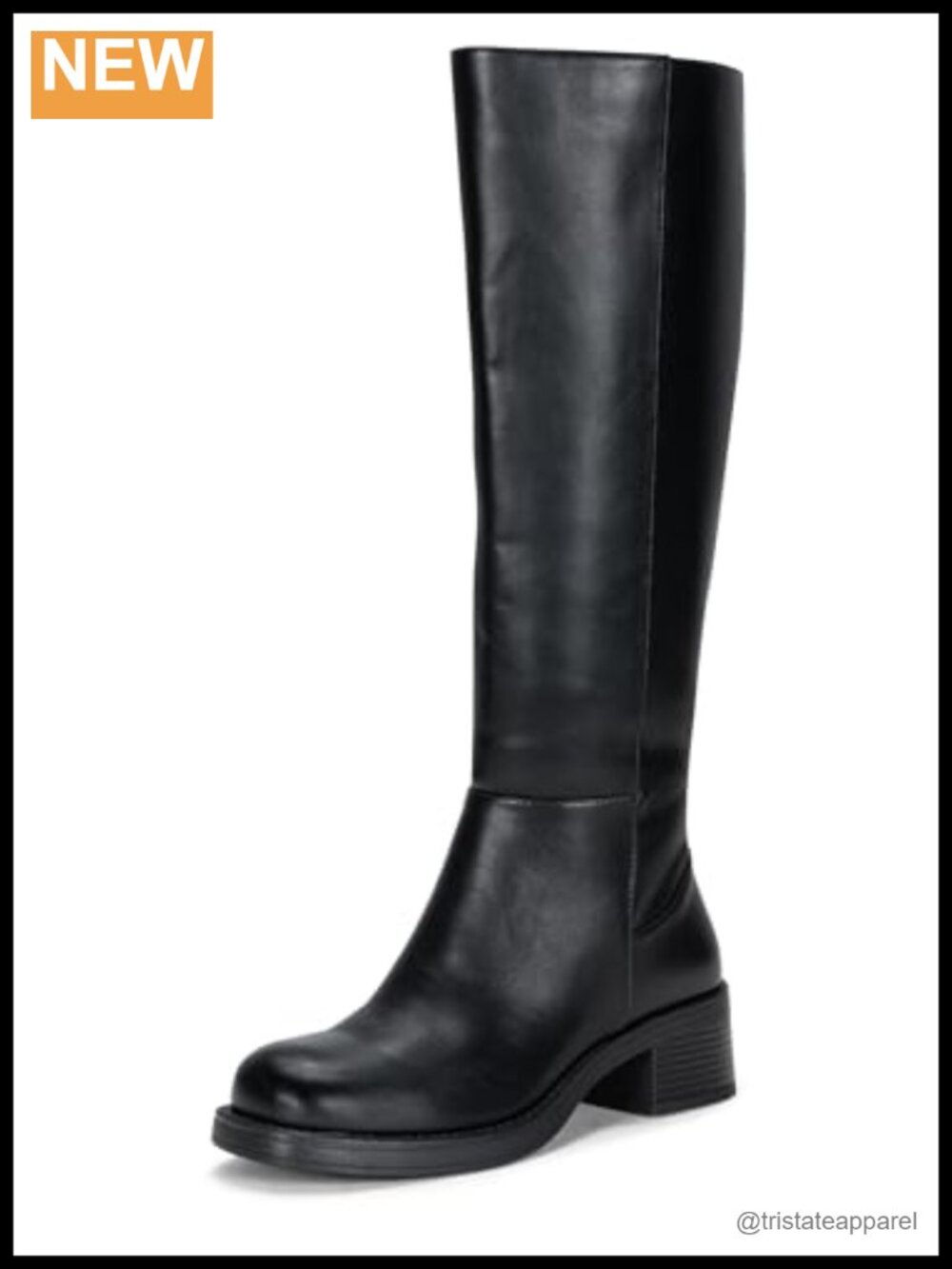 Vepose Women's Platform Knee High Boots, Square Toe Tall Riding Boots, Faux